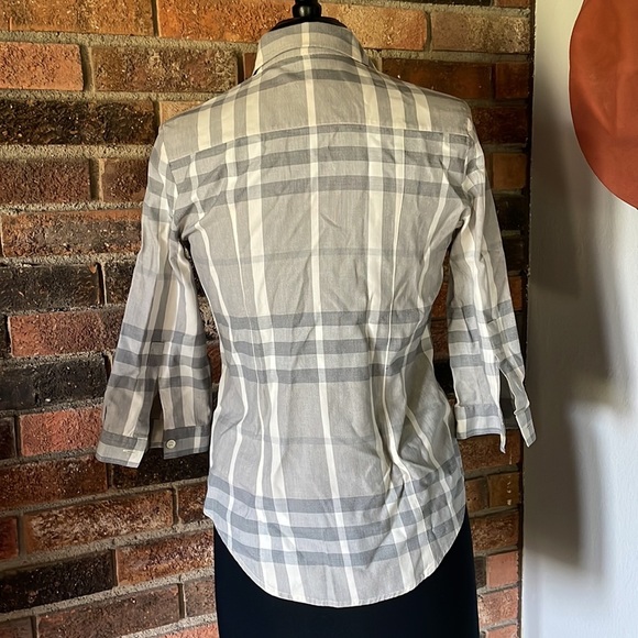 Burberry Gray Plaid Button Down Shirt - Picture 3 of 4